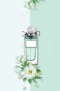 绿色时尚创意香水化妆品背景