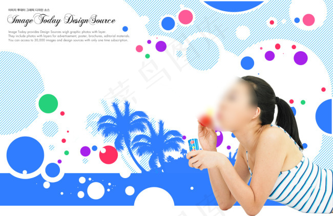 夏天风景度假素材psd模版下载