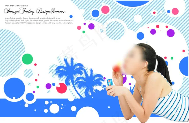 夏天风景度假素材psd模版下载
