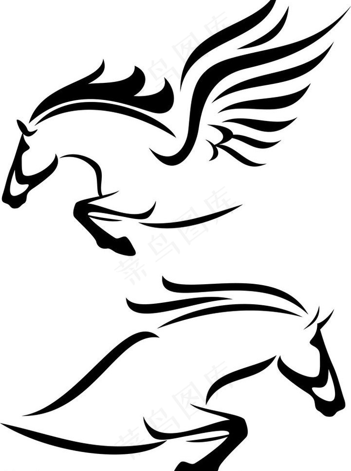 马创意广告图标的设计图片