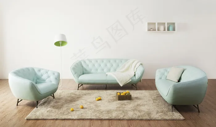 现代清新家居效果图