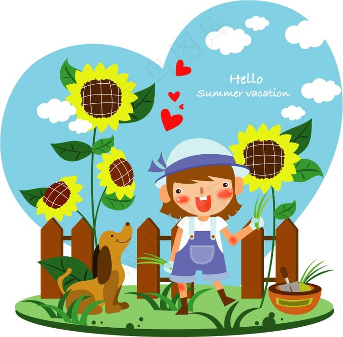 孩子们暑假矢量2