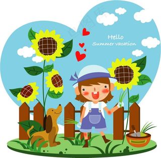 孩子们暑假矢量2