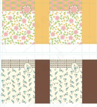 花草条纹礼品袋2款图片