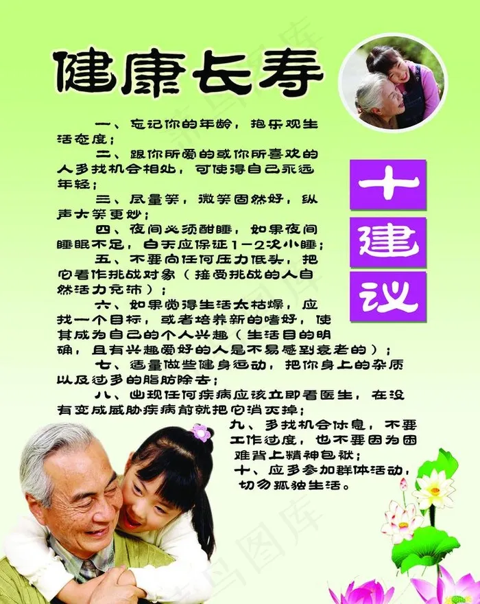 健康长寿十建议图片(3750X5000(DPI:124))psd模版下载