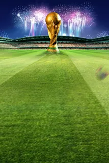 绿色足球世界杯海报背景