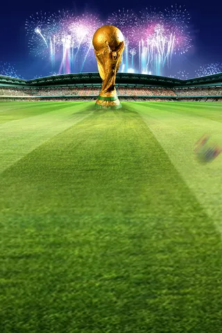 绿色足球世界杯海报背景