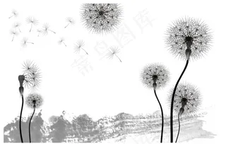 飞舞的蒲公英背景墙