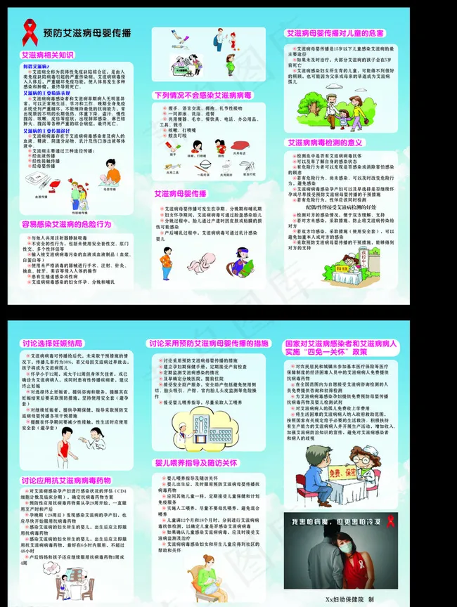预防艾滋病三折页图片