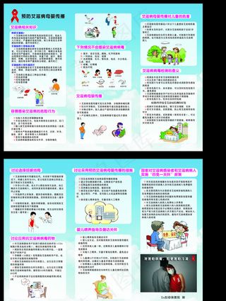 预防艾滋病三折页图片