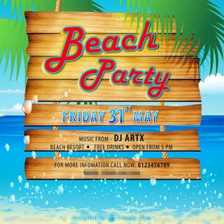 海滩游玩矢量素材