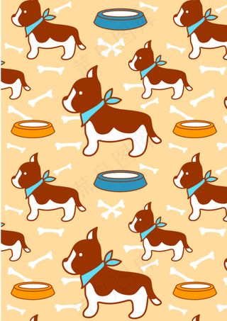 小狗狗喝水矢量图