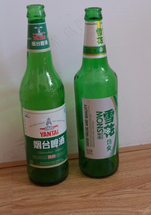 两个啤酒瓶图片