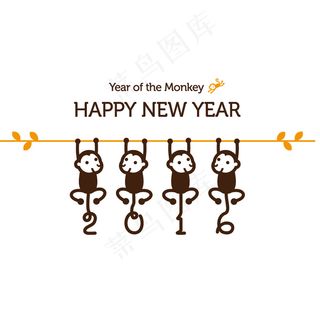 2016卡通猴子元素