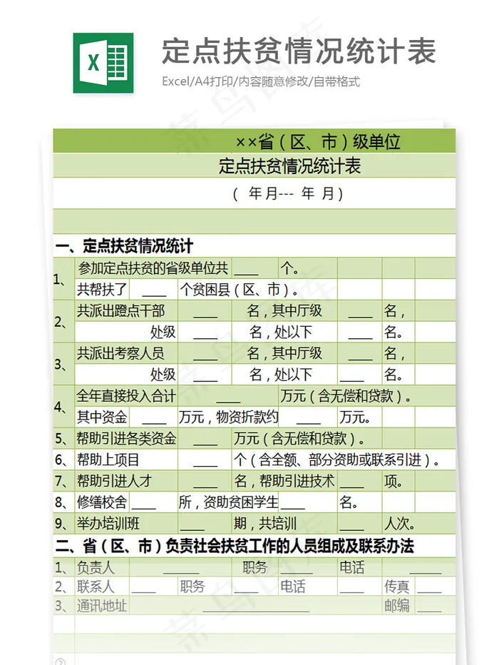 定点扶贫情况统计表