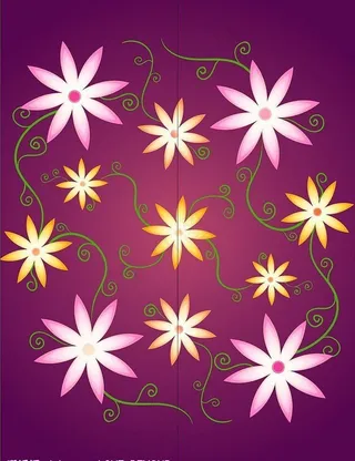 手绘紫色荷花图片