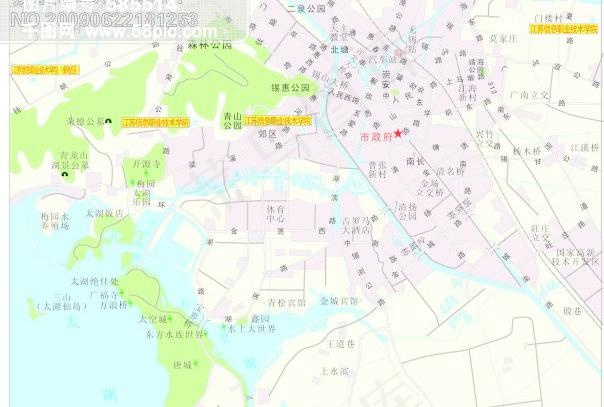 无锡市-矢量地图