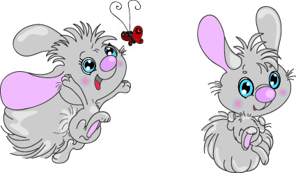 有趣的卡通动物矢量图05