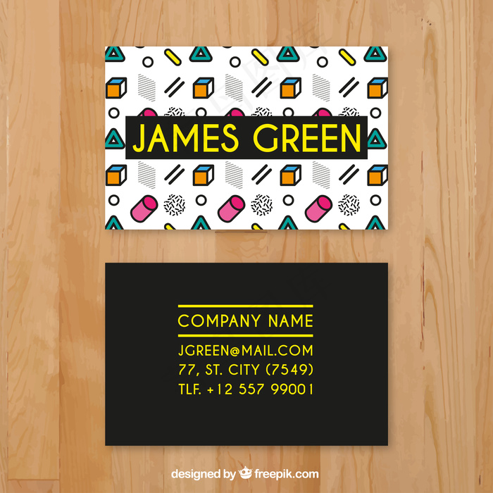 彩色形状的可爱名片