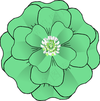 花的4片叶子的三叶草胸花重新提交