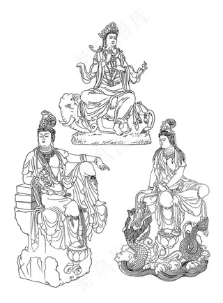 佛教元素线稿 图片素材193