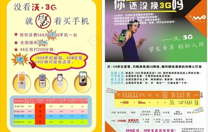 联通宣传单图片cdr矢量模版下载