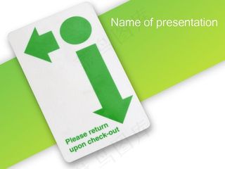 绿色箭头标志PPT模板