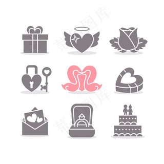 情人节和结婚图标