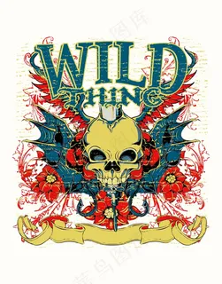 手绘恐怖骷髅头插画矢量素材骷髅元素...