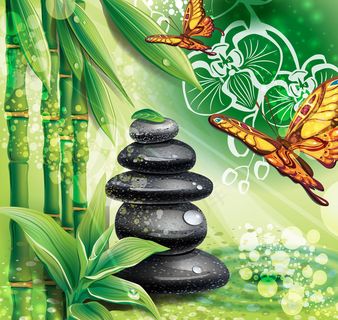 清新自然SPA海报背景矢量素材