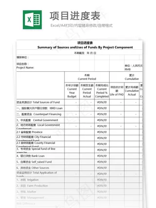 项目进度表