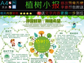 春天植树节小报种植希望手抄电子小报