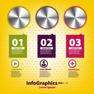 创意信息图数字标签矢量素材