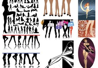 女性腿部专题矢量素材图片