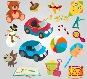 16款卡通儿童玩具矢量素材 16款卡通儿童玩具矢量素材
