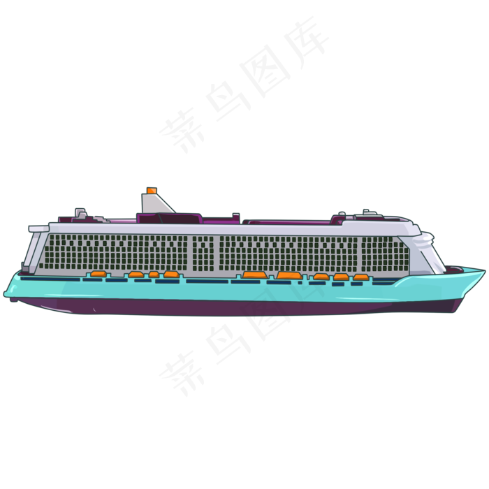 蓝色的轮船手绘插画蓝色的轮船手绘插画