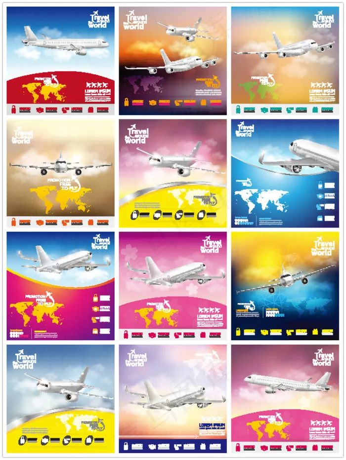 天空中的飞机图表