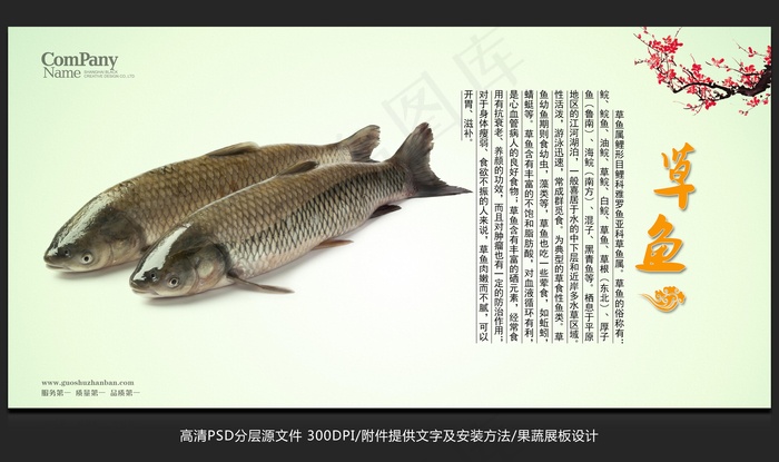 蔬菜展板设计草鱼海报招贴广告设计psd模版下载