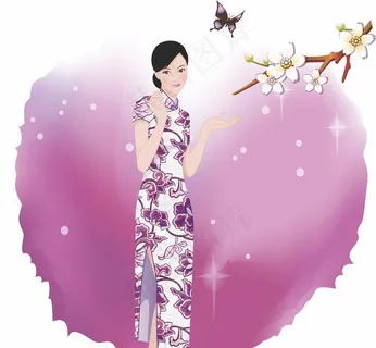 女性与花纹图片 女性与花纹图片