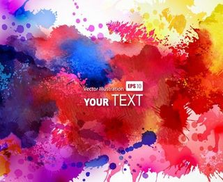 多色水彩溅背景插画矢量03