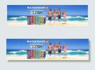 大海沙滩蓝天手机防水壳夏季海报