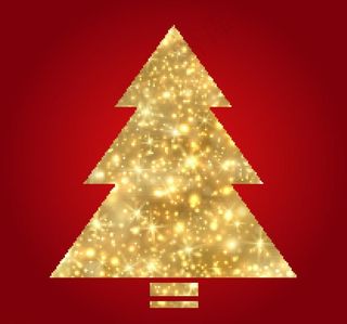 金色圣诞树图片