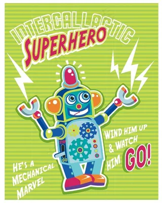 可爱卡通机器人矢量图