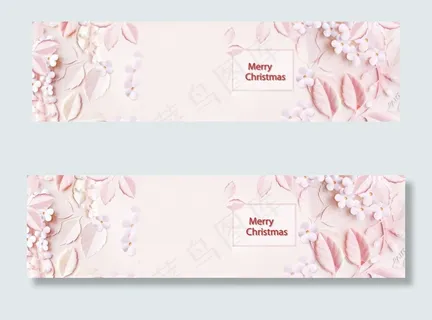 圣诞粉色唯美梦幻海报背景banne...