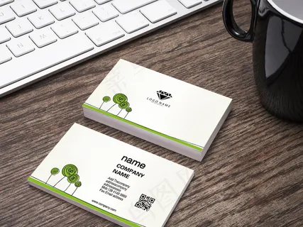 绿色小清新卡通植物名片设计