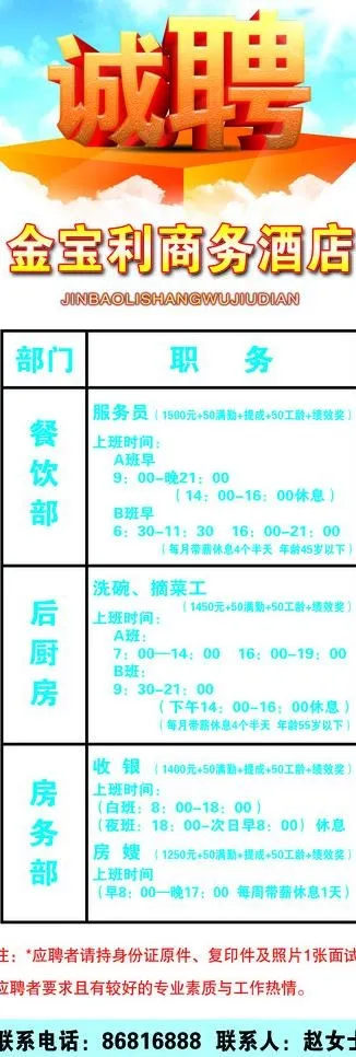 酒店招聘展板图片psd模版下载