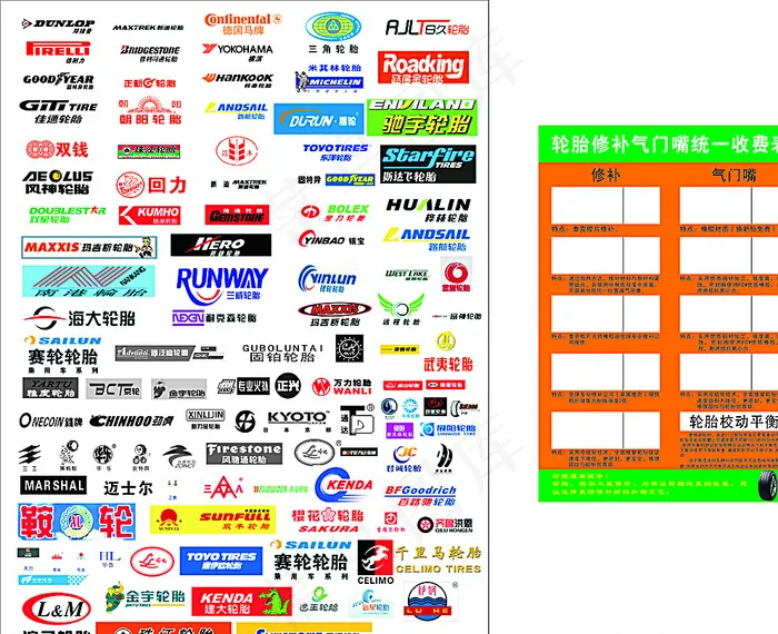 汽车轮胎标志大全图片cdr矢量模版下载