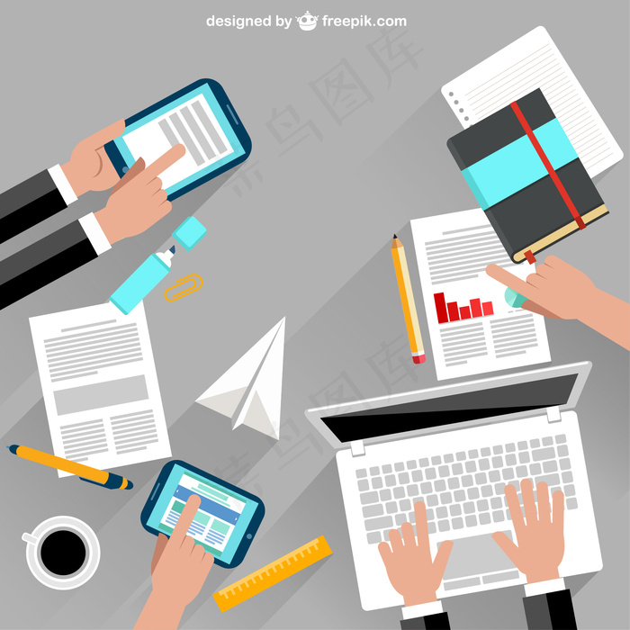 卡通式的商务会议