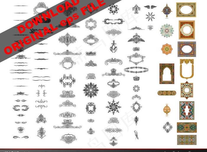 古典欧式花纹框架边框2图片eps,ai矢量模版下载