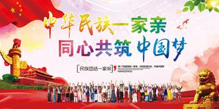 民族团结展板模板